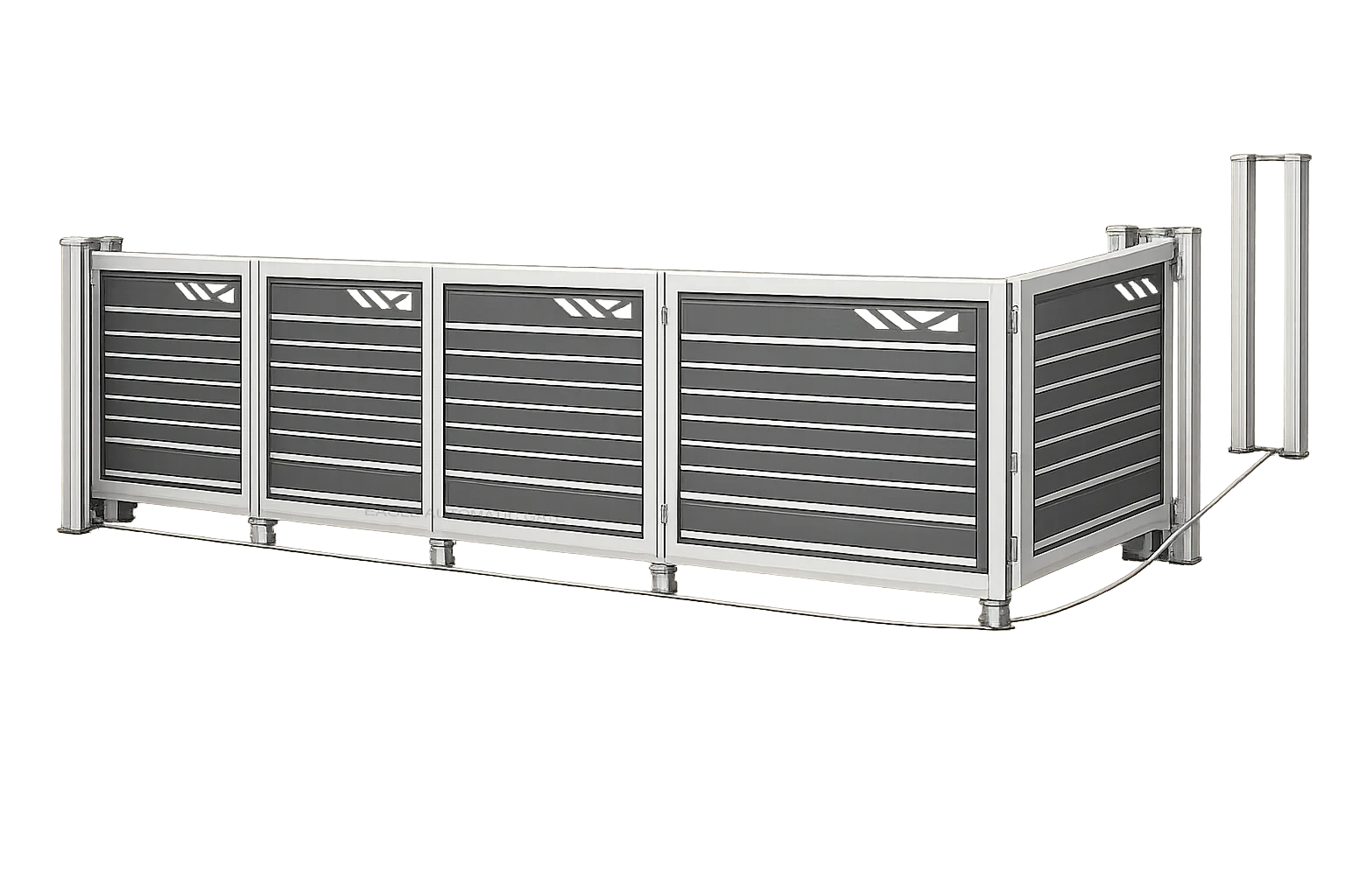 Privacy driveway gate 3D illustration