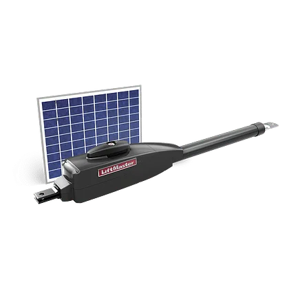 LiftMaster LA412UL solar swing-gate actuator, kit view
