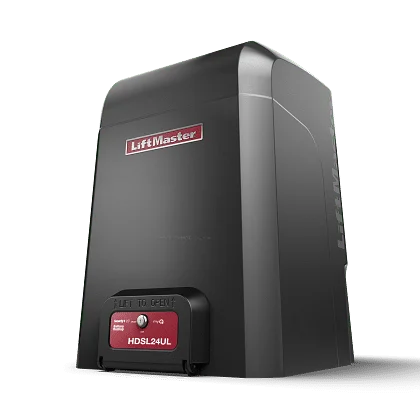 LiftMaster HDSL24UL heavy-duty slide-gate operator, left-side view