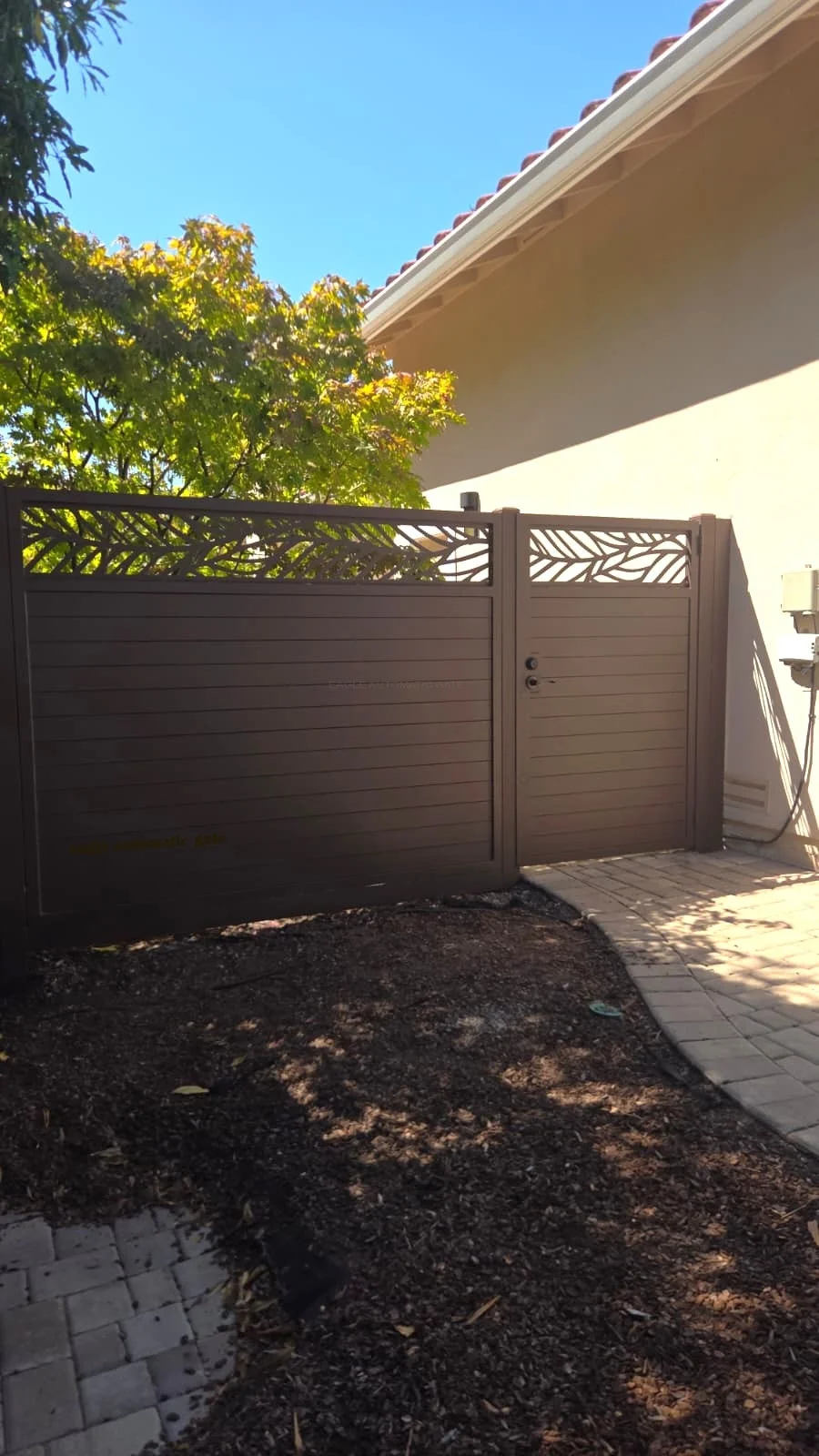 Completed privacy side gate viewed from the garden