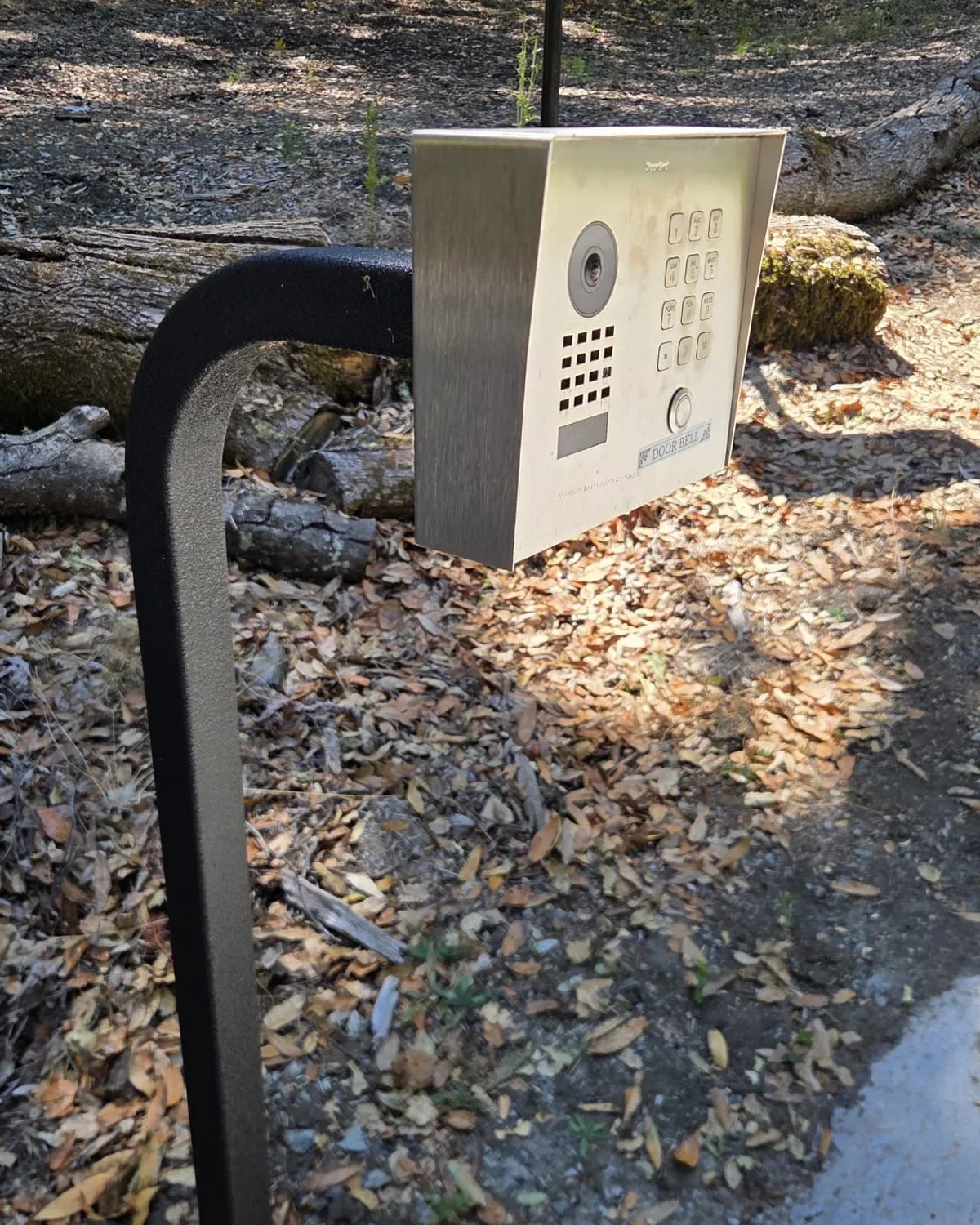 Video intercom and keypad at the Woodside gate
