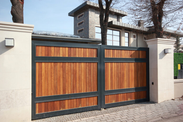 wooden brown garage doors and gates services in San Jose, CA