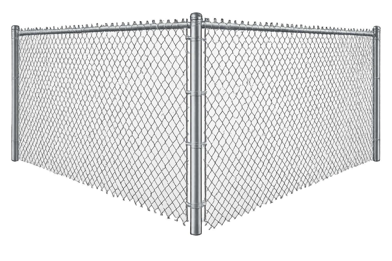 Chain-link double gate 3D illustration